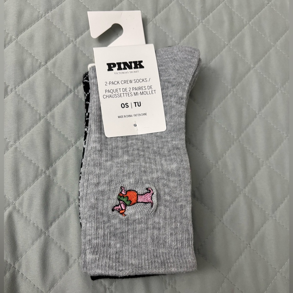 Pink Victoria's Secret Halloween 2-Pack Crew Socks